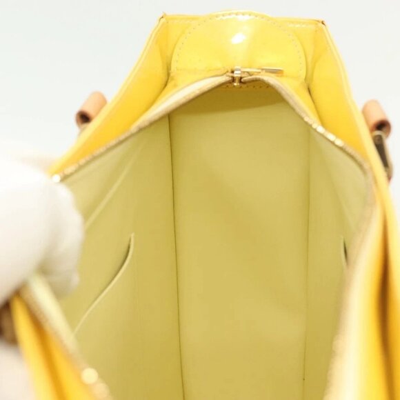 LOUIS VUITTON Monogram Vernis Columbus Tote Bag Lime Yellow M91047 Auth ep10370 - Picture 12 of 16